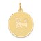 14K Yellow Gold Shih Tzu Disc Charm Dog Jewelry Pendant 26mm x 20mm
